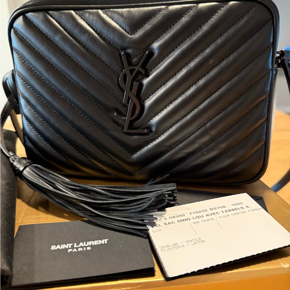 YSL Saint Laurent Lou Camera Bag Black Quilted Crossbody